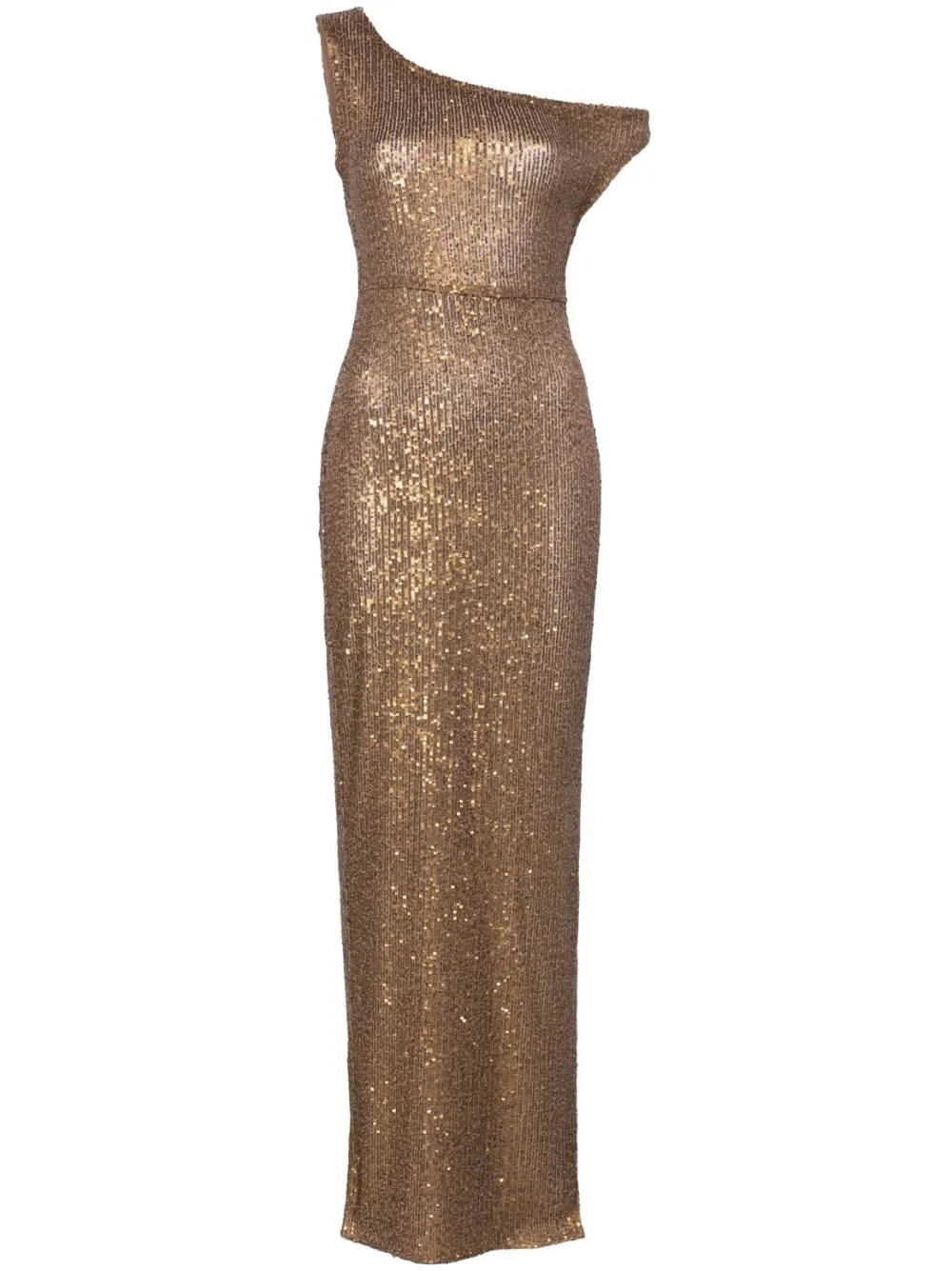 Shop Norma Kamali Sequin-embellished Gown In Brown