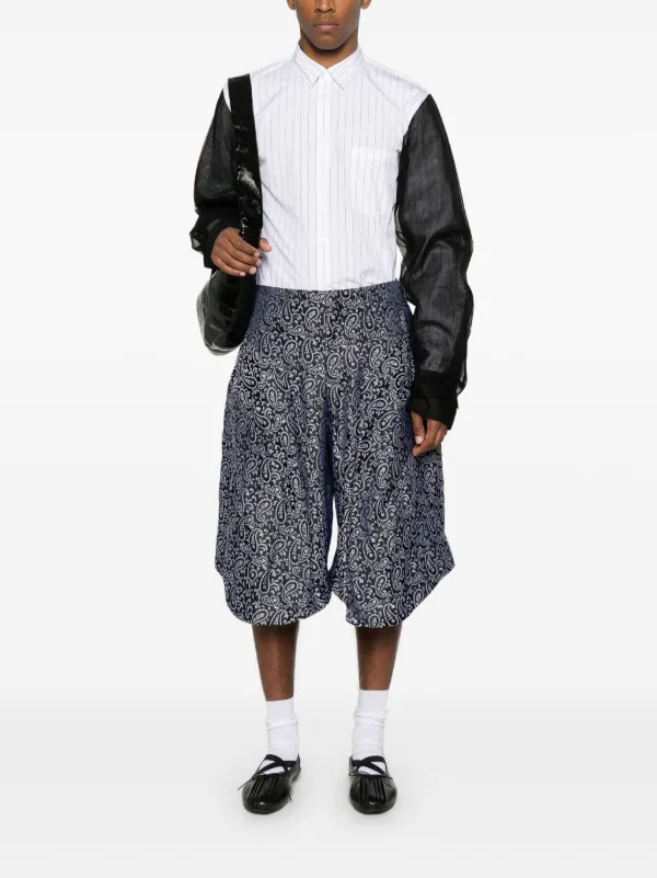 Comme Des Garçons Homme Plus Paisley Jacquard Shorts | Black