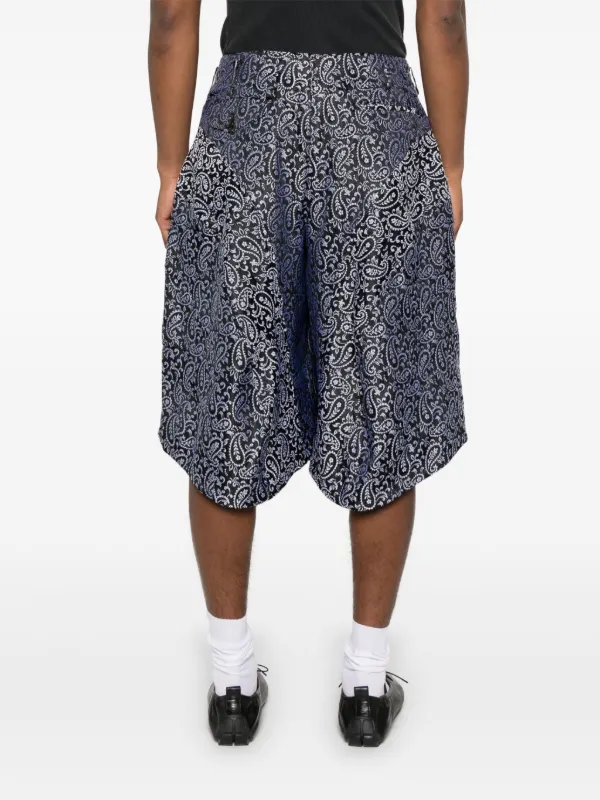 Comme Des Garçons Homme Plus Paisley Jacquard Shorts | Black