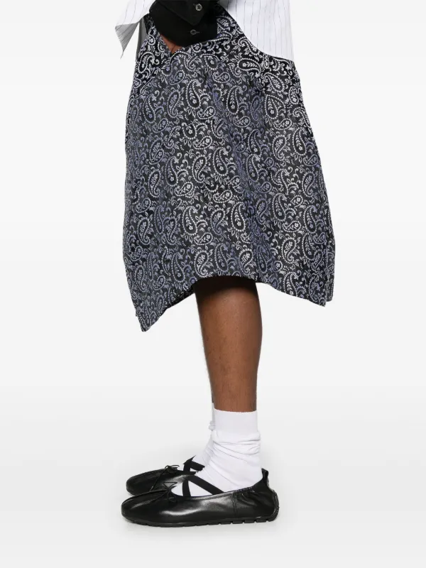 Comme Des Garçons Homme Plus Paisley Jacquard Shorts | Black