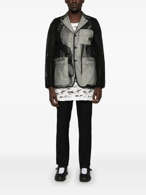Comme Des Garçons Homme Plus Tulle Blazer | Black | FARFETCH