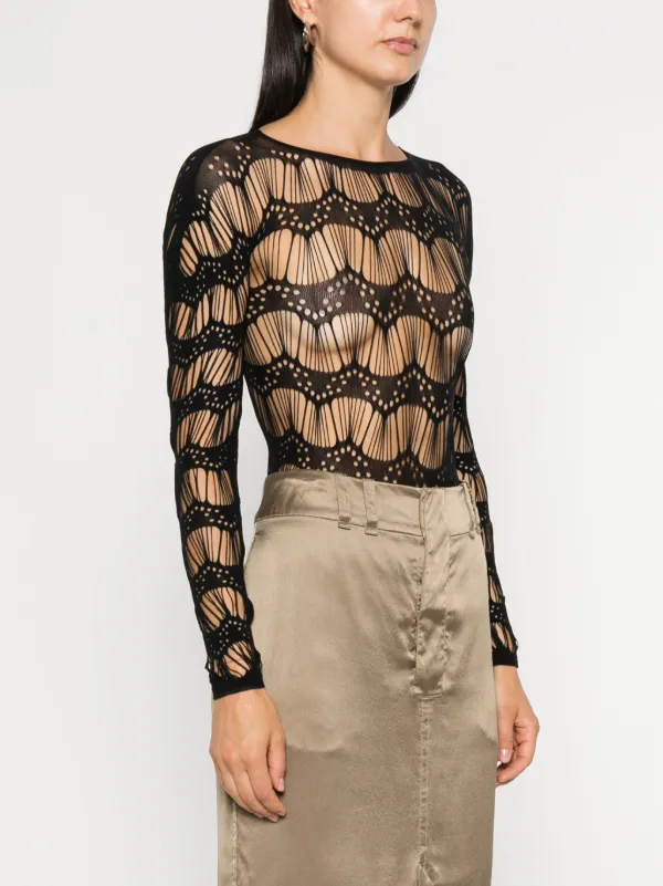 Saint Laurent ラダーニット ボディスーツ | ブラック | FARFETCH JP