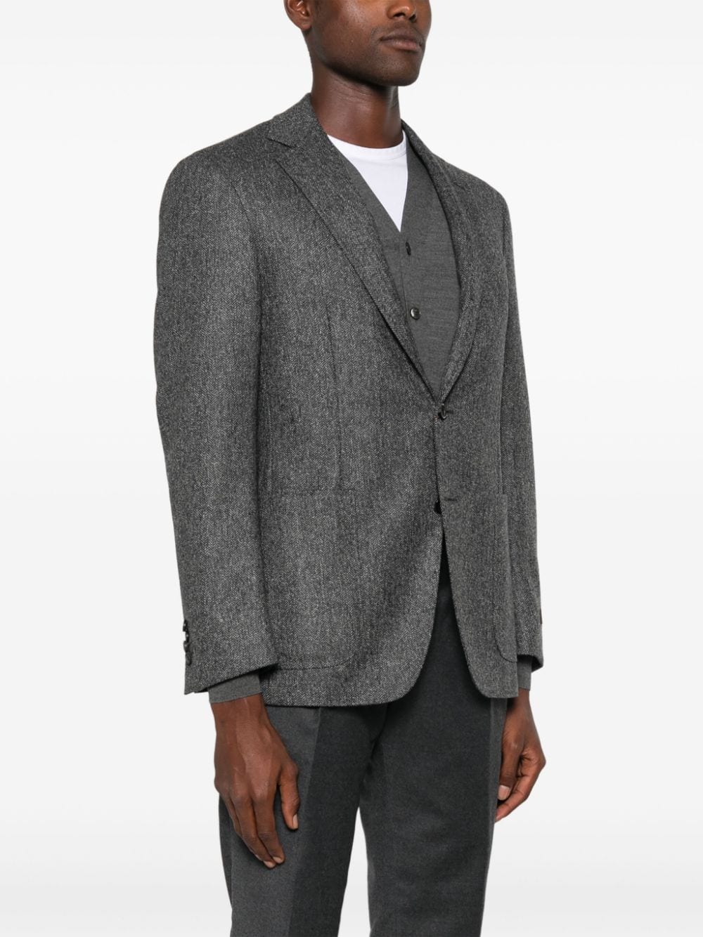 Shop Canali Kei Blazer In Grey