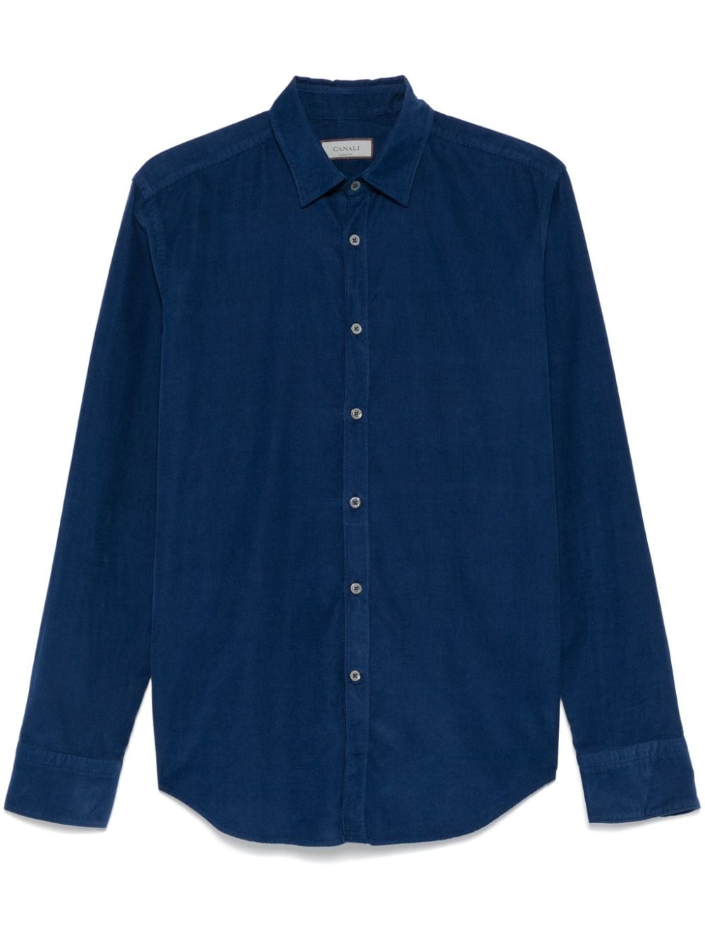 Shop Canali Corduroy Shirt In Blue