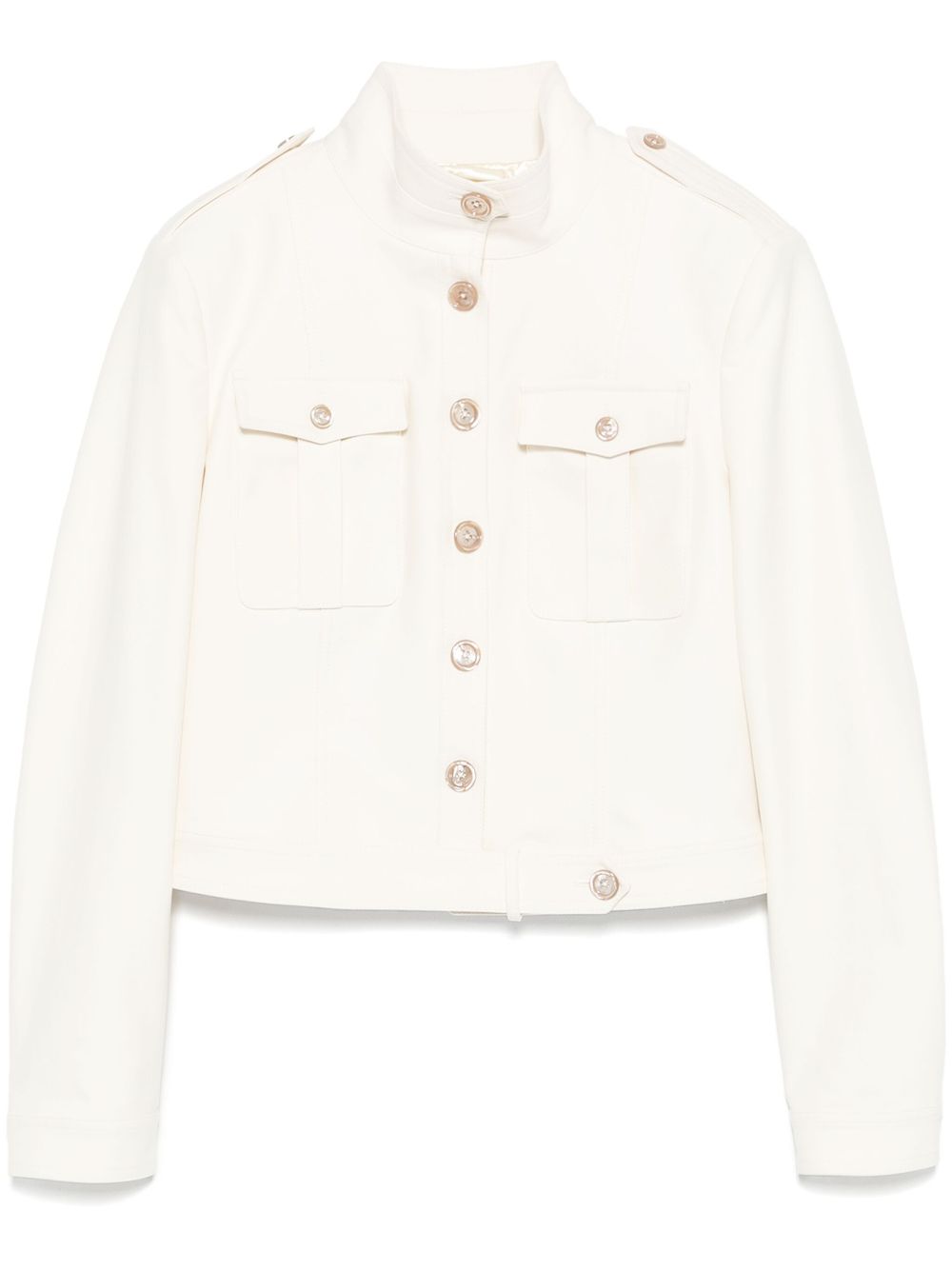 stand-up collar cropped jacket