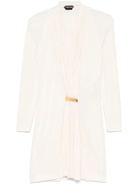 TOM FORD vestido corto con cuello en V y detalle de barra