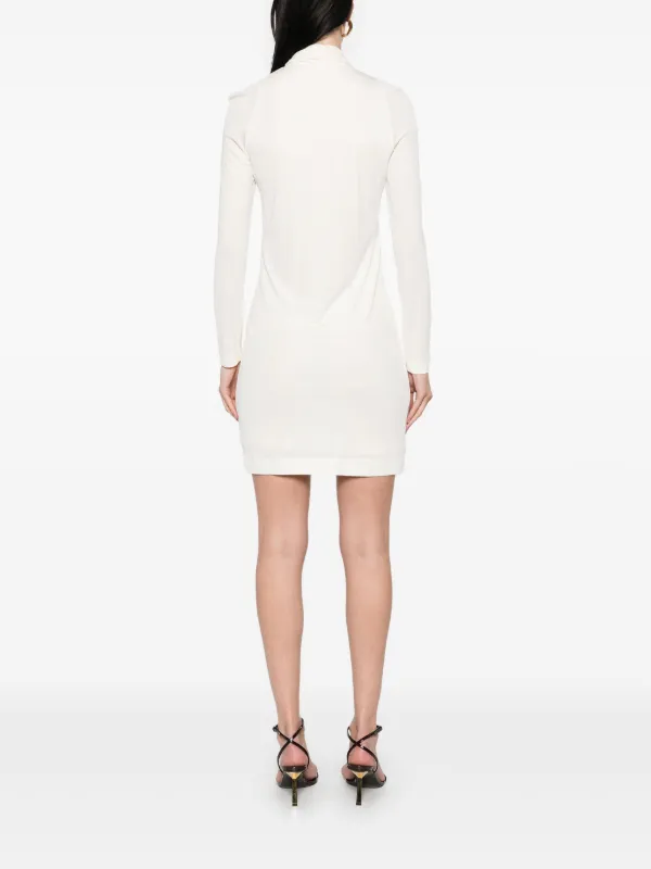 【関税&送料込み】Tom Ford Short Dress V-Neck TOM FORD bar-detail V-neck Mini Dress | White | FARFETCH