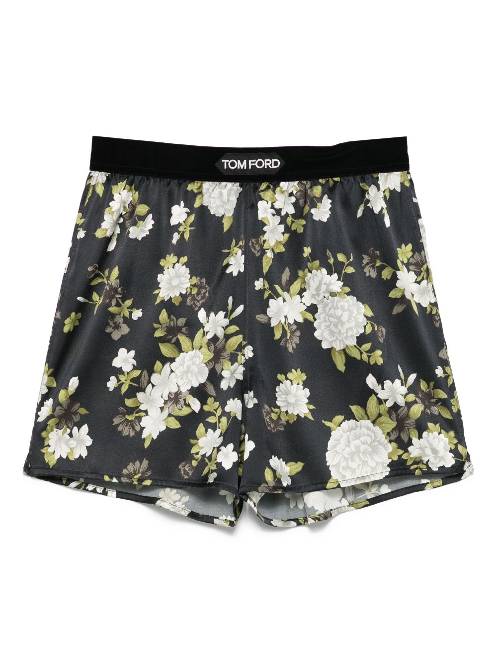 TOM FORD floral-print pajama shorts - Black