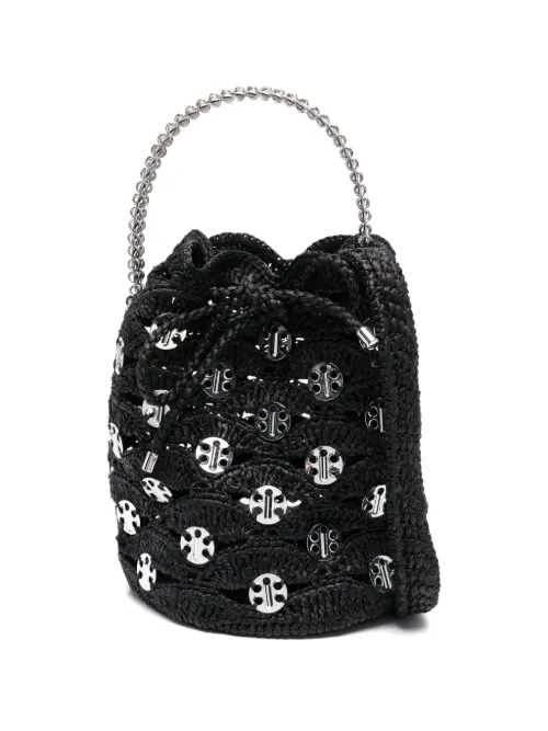 Sac seau en raphia tissé - Rabanne - Modalova