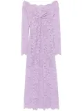 Rabanne Bardot-neckline lace maxi dress - Purple