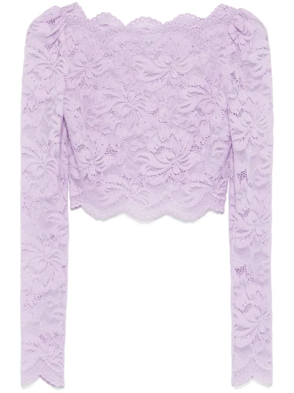 Rabanne Lace Crop Top Purple FARFETCH PH