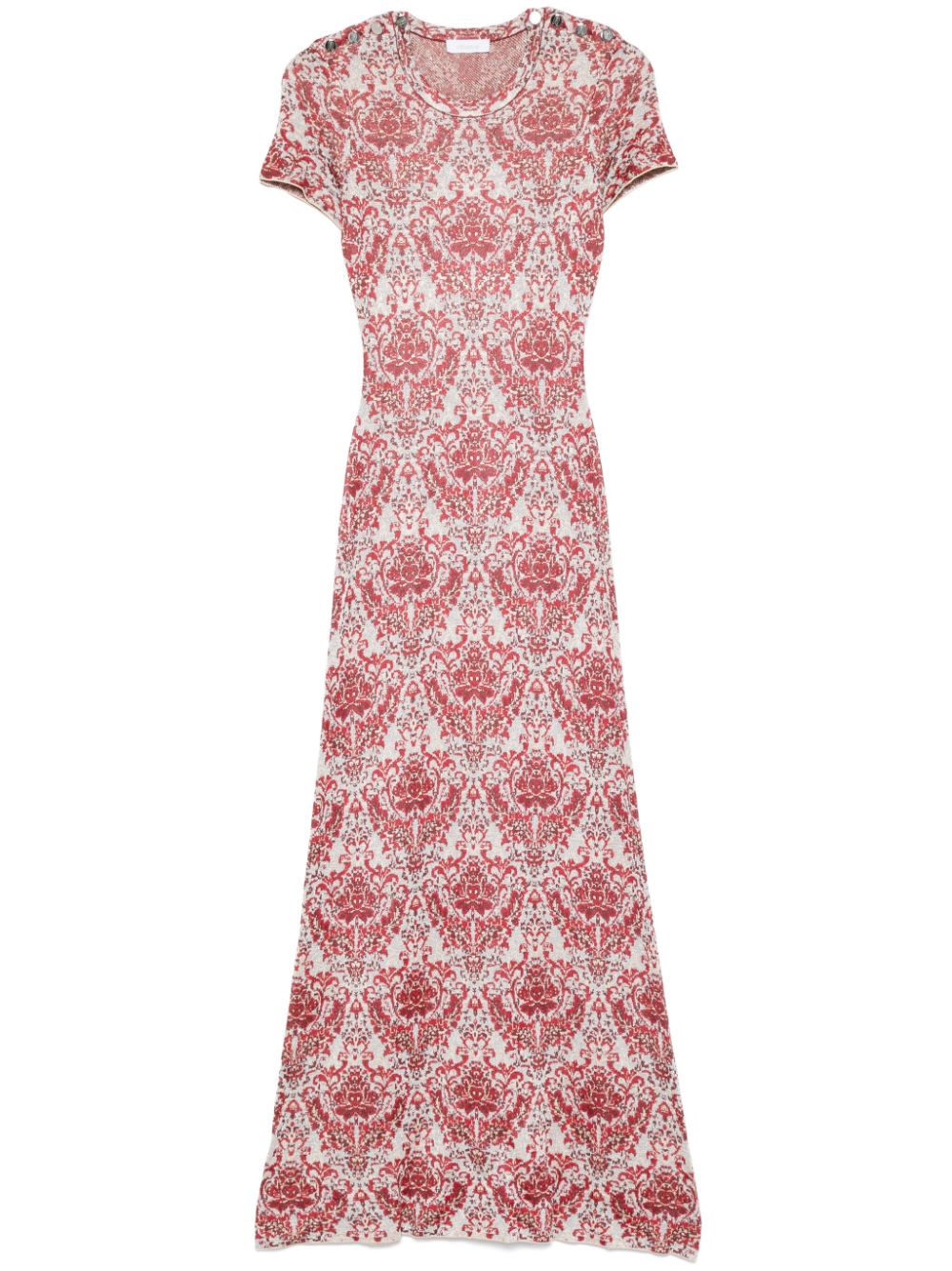 paisley jacquard knitted maxi dress