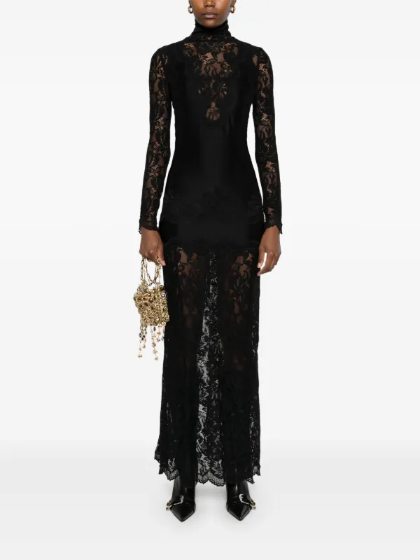 ワンピース Rabanne Floral lace dress Rabanne Sheer Floral Lace Maxi Dress | OLIVELA
