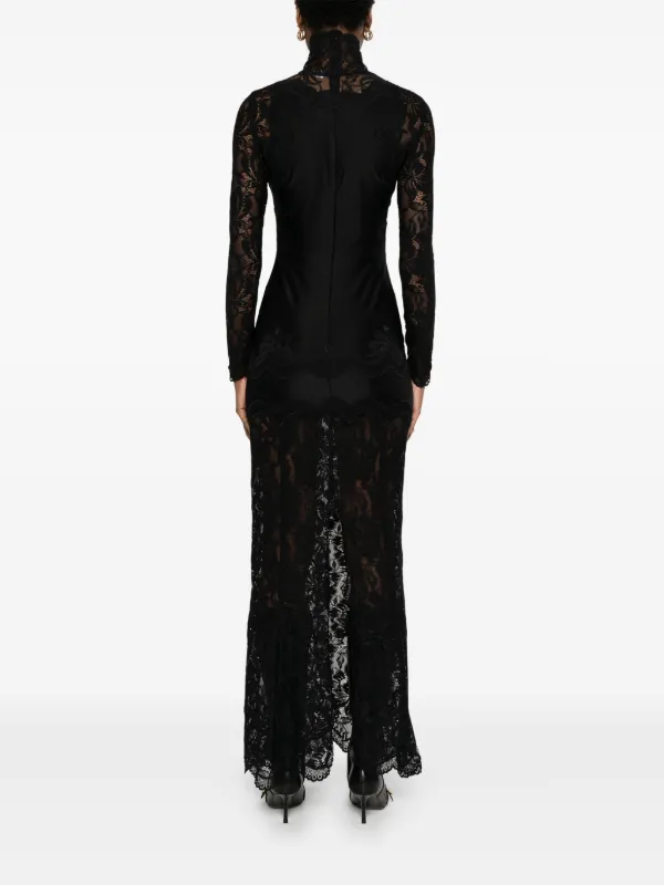 ワンピース Rabanne Floral lace dress Rabanne Floral lace-appliqué Maxi Dress | Black | FARFETCH