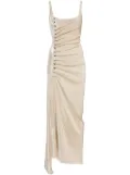 Rabanne draped jersey midi dress - Gold
