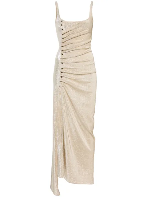 Rabanne draped jersey midi dress