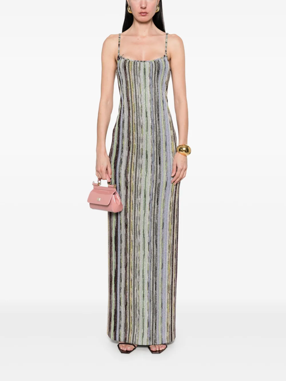 Missoni Gestreepte lurex jurk - Zilver