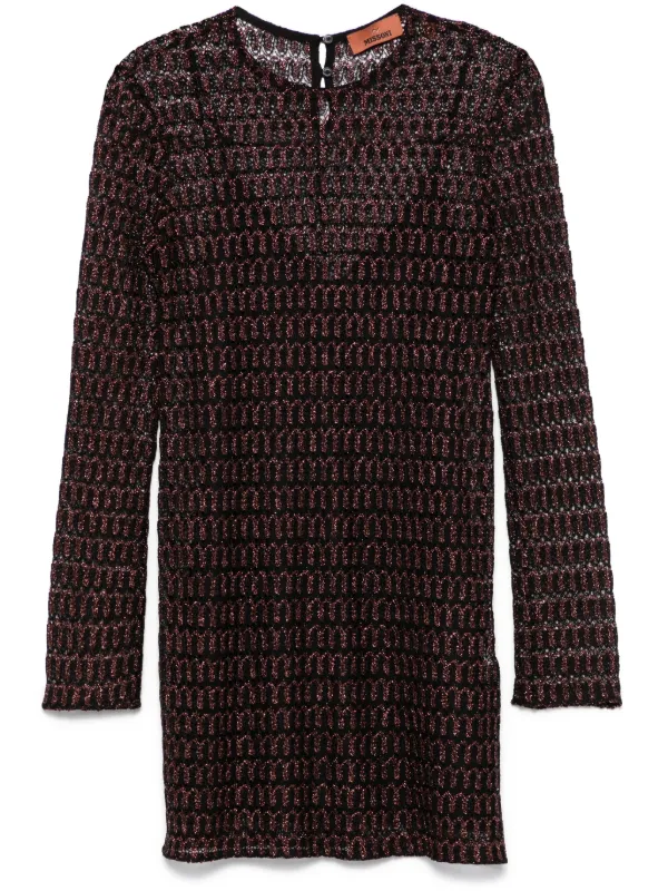 Missoni Open-knit Mini Dress in Black