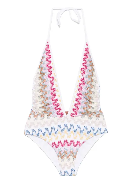 Missoni traje de baño entretejido en zigzag