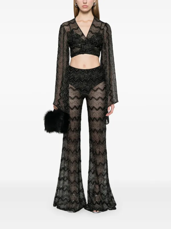 Missoni crochet-knit Flared Trousers | Black | FARFETCH Missoni crochet-knit Flared Trousers | Black | FARFETCH