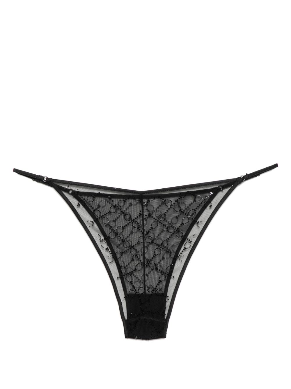 Kiki de Montparnasse crystal embellishment briefs - Black