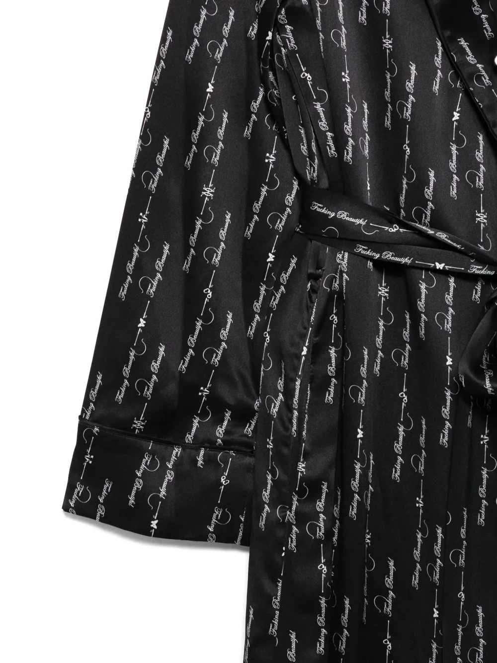 Kiki de Montparnasse Badjas met grafische print Zwart