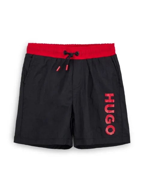 HUGO KIDS Bermuda de praia com estampa de logo