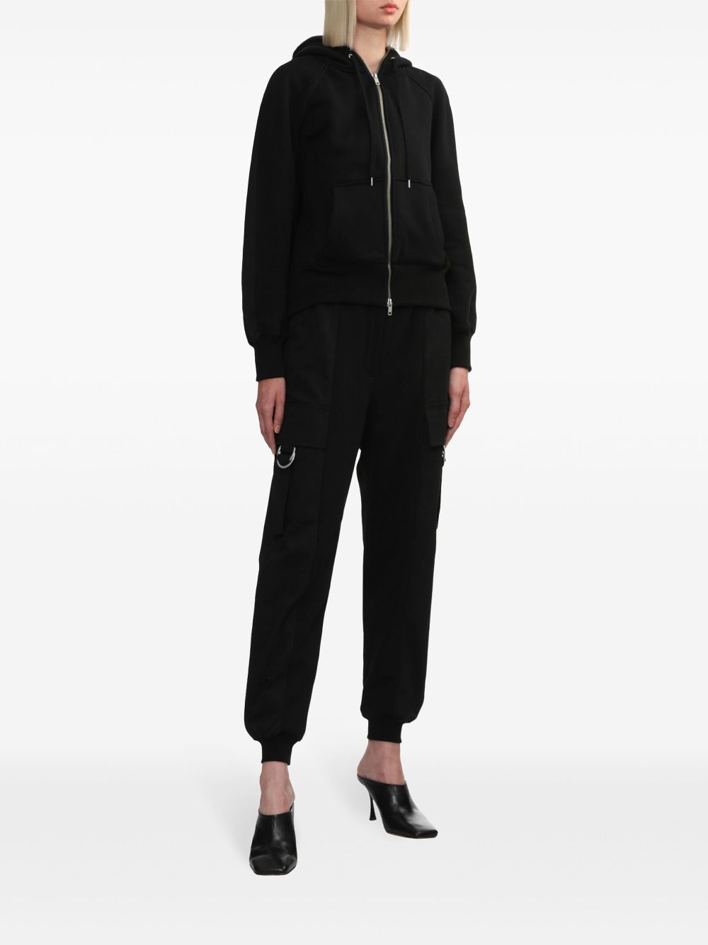 3.1 Phillip Lim panelled zip-up hoodie - Black