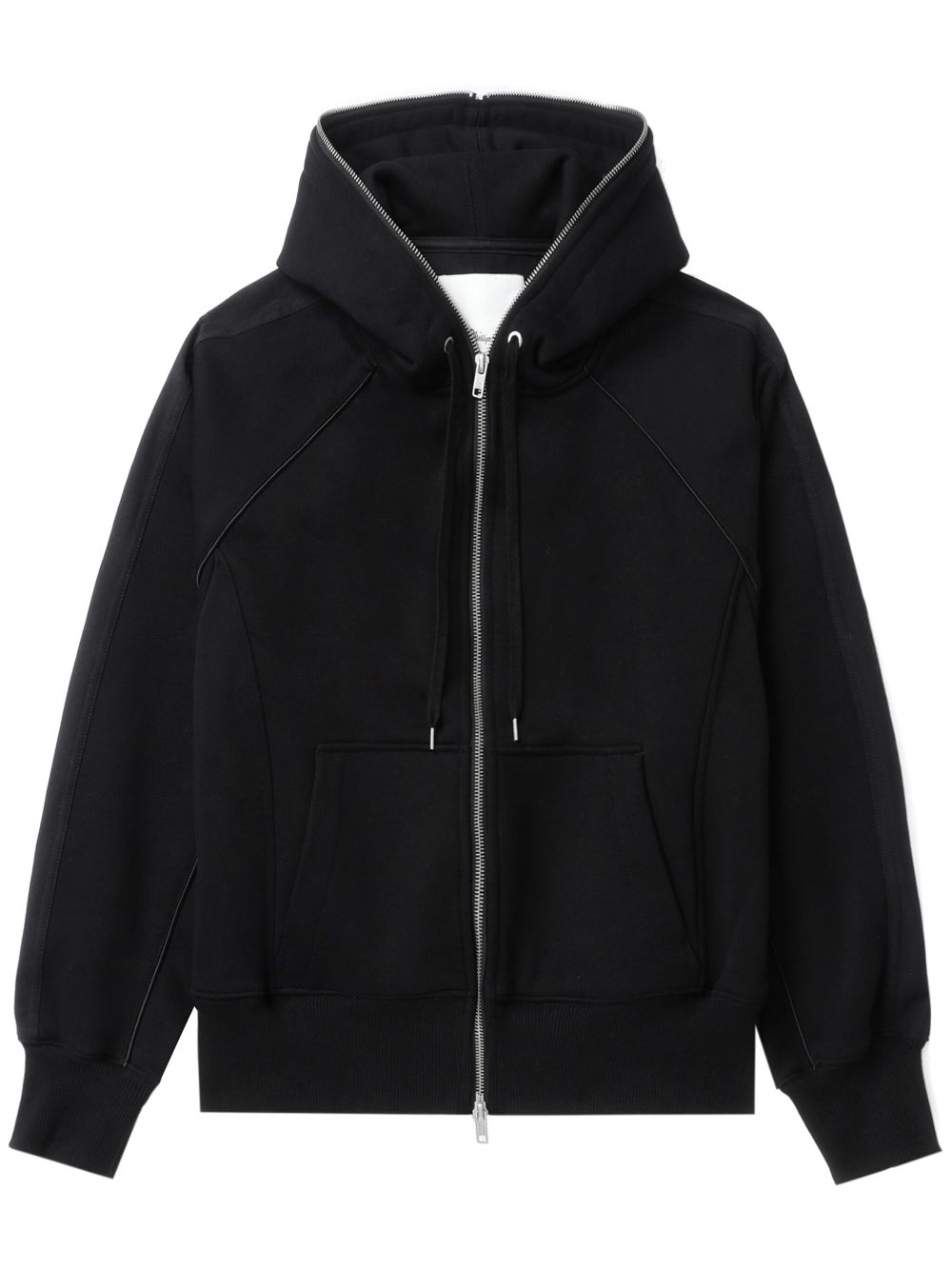 3.1 Phillip Lim panelled zip-up hoodie - Black