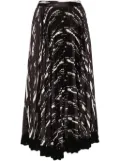 3.1 Phillip Lim Abstract Wood Grain pleated skirt - Black