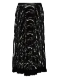 3.1 Phillip Lim Abstract Wood Grain pleated skirt - Black