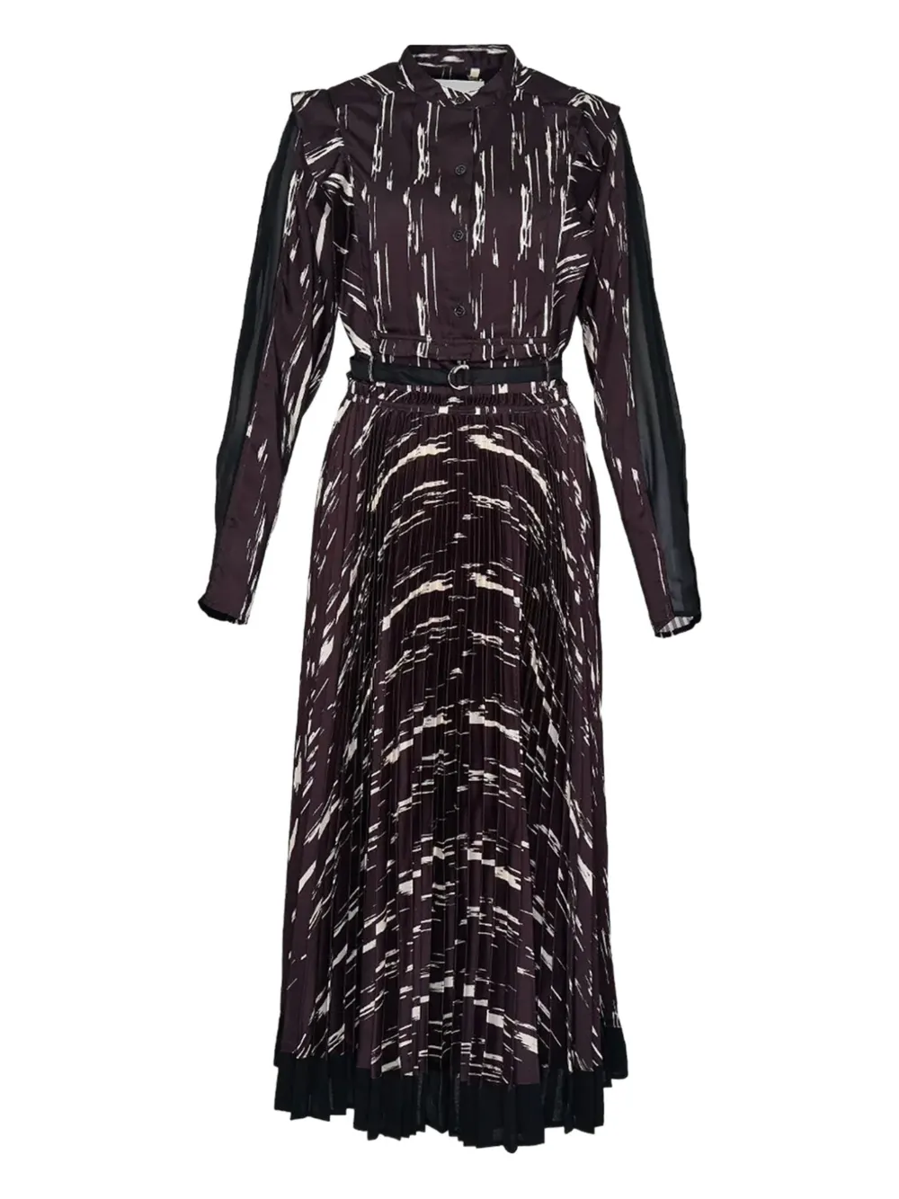 3.1 Phillip Lim Jurk met grafische print Bruin