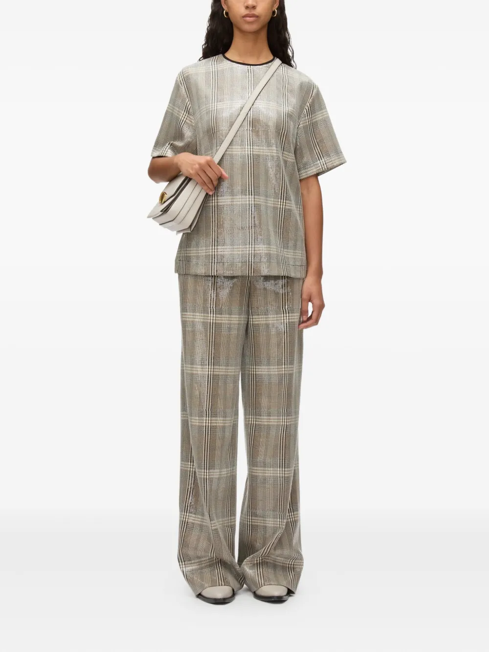 3.1 Phillip Lim T-shirt met pailletten BR206 BROWN MULTI