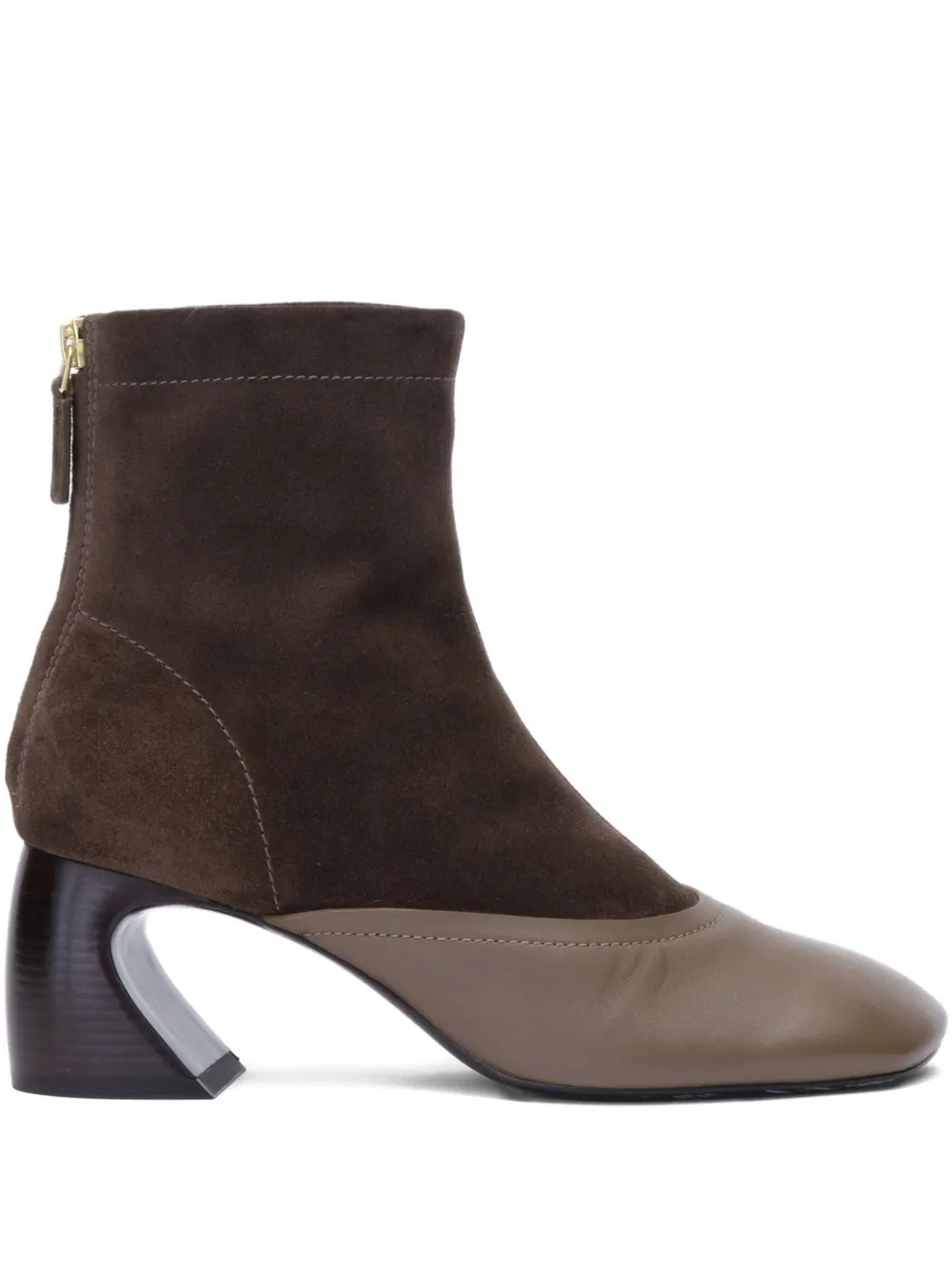 3.1 Phillip Lim 65mm ID crescent-heel suede leather boots Brown