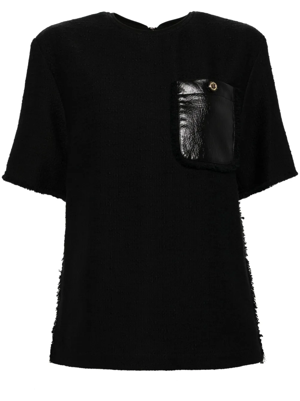3.1 Phillip Lim playera de tweed con flecos | negro | Image 1