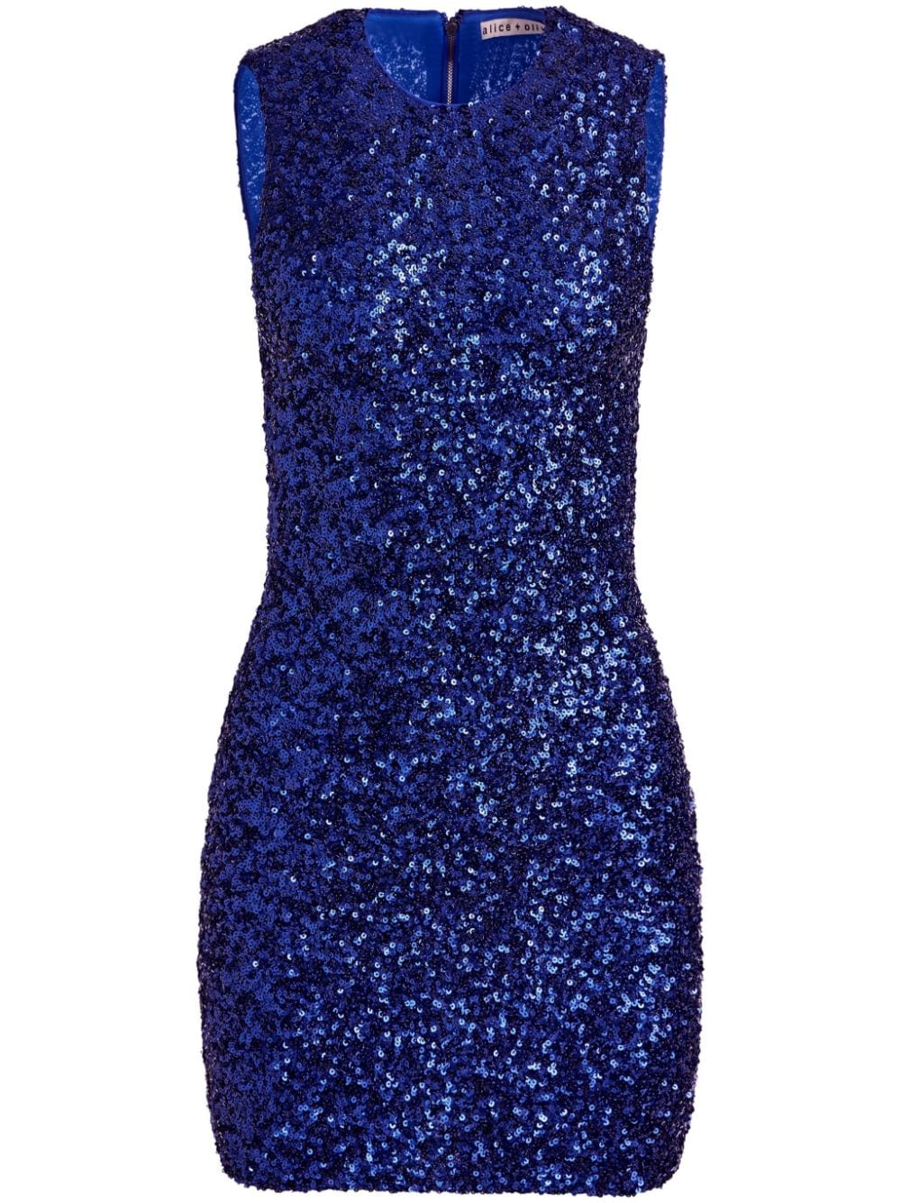 Shop Alice And Olivia Coley Sequin-embellished Mini Dress In Royal