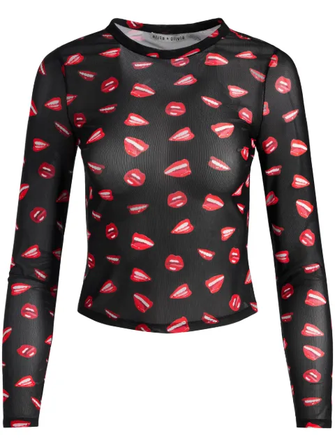 alice + olivia x Tom Wesselmann Delaina crop top
