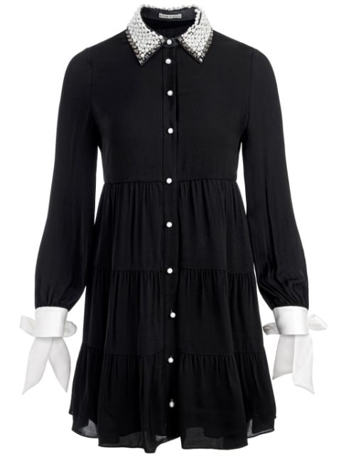 alice + olivia Meeko embellished-collar mini shirt dress