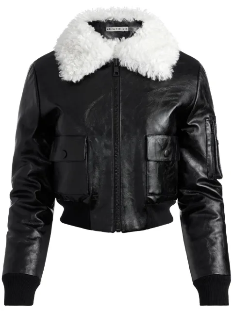 alice + olivia Willard faux-fur collar jacket