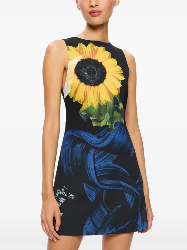 Alice + Olivia Clyde Aline Mini Dress | Black | FARFETCH