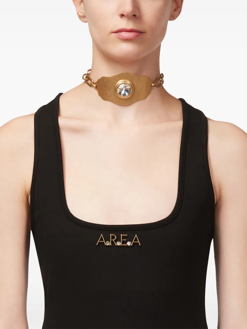 AREA Choker met kristallen ketting - Goud