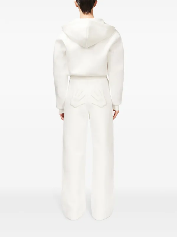 AREA Embossed Handprint Hoodie | White | FARFETCH