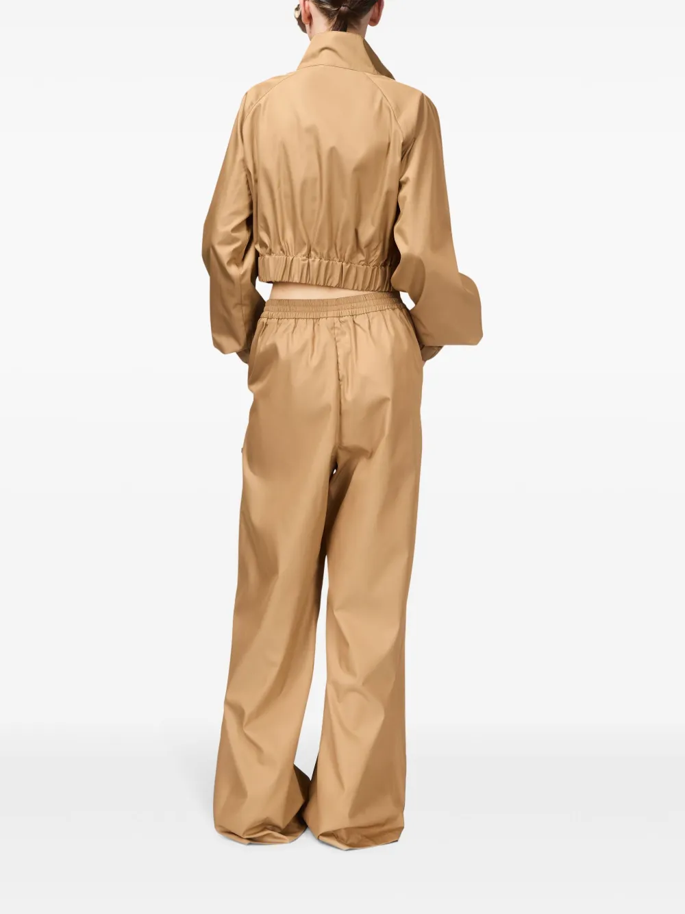 Shop Area Crystal Slit Track Pants In Brown