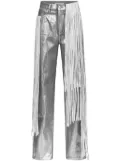 AREA metallic fringed straight-leg jeans - Silver