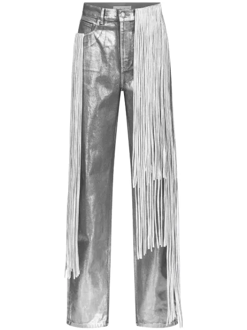 AREA jeans rectos con flecos