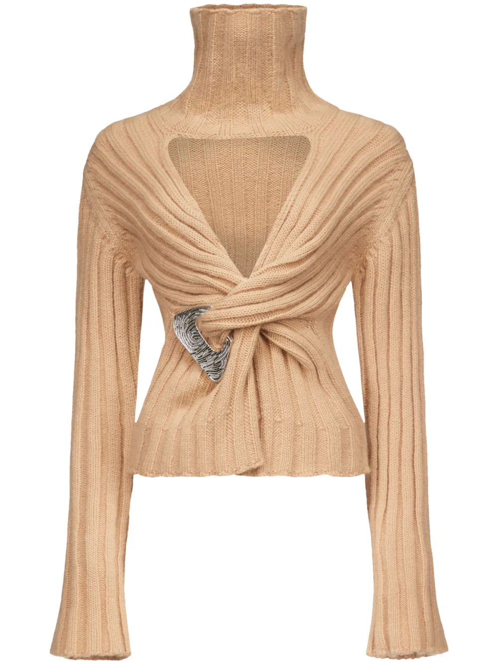 AREA knitted turtleneck sweater - Neutrals