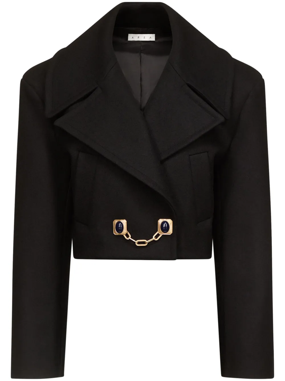 AREA Cropped jack met ketting detail Zwart