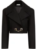 AREA chain-detailing cropped jacket - Black