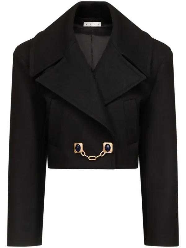 AREA chain-detailing Cropped Jacket | Black | FARFETCH