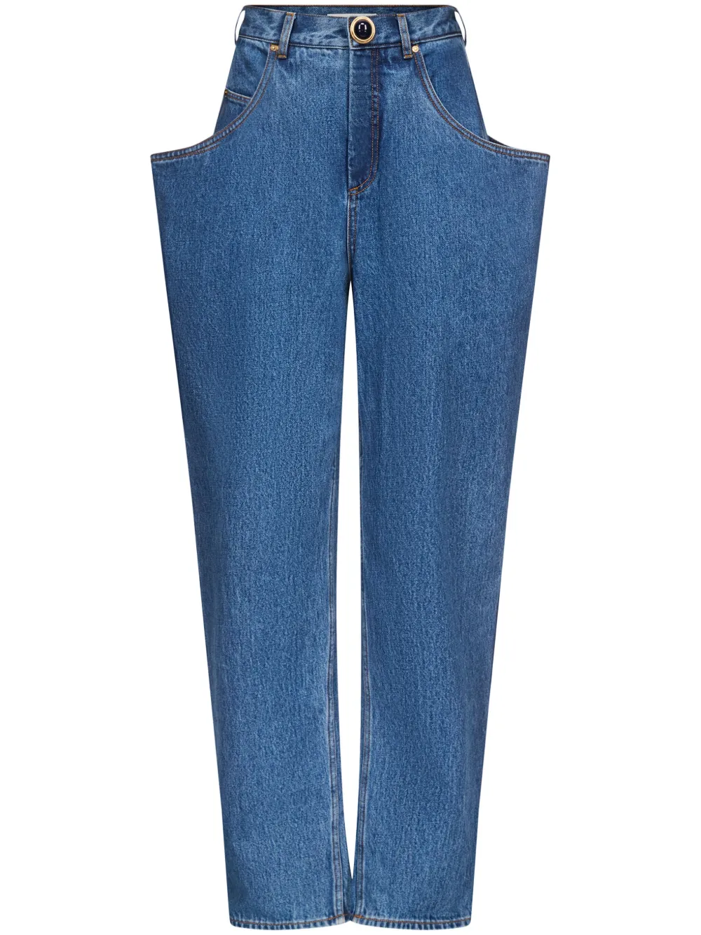 AREA Jeans met flared zak Blauw